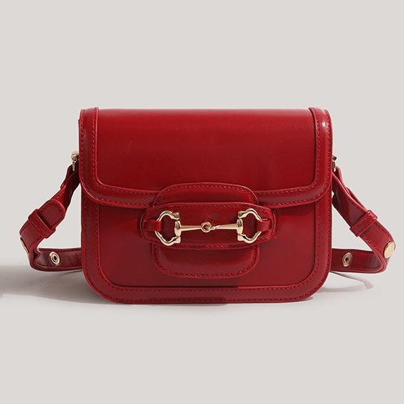 HENGJINGYX Red Niche Advanced Underarm Saddle Bag 2024 New Bride Wedding One-Shoulder Crossbody Bag