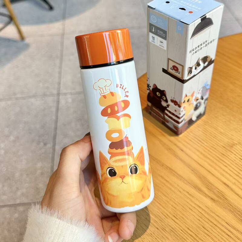 迪乐贝尔猫咪不锈钢学生保温杯女生高颜值猫咪新款便携迷你口袋杯|undefined