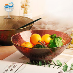 Sea crystal jade European style personalized creative glass fruit plate for living room and tea house with snack storage kitchen decoration fruit basket