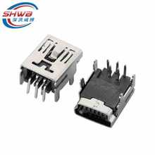 MINI USB 5P母座连接器90度四脚迷你USB-5P母座4脚直插LCP耐高温