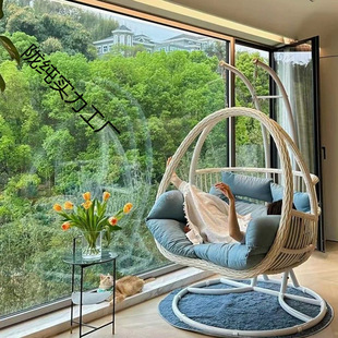 New Outdoor Swing Hanging Basket Courtyard Living Room Hanging Basket Chair Balcony Home Cradle Rattan Chair Indoor Hammock Lazy Swing