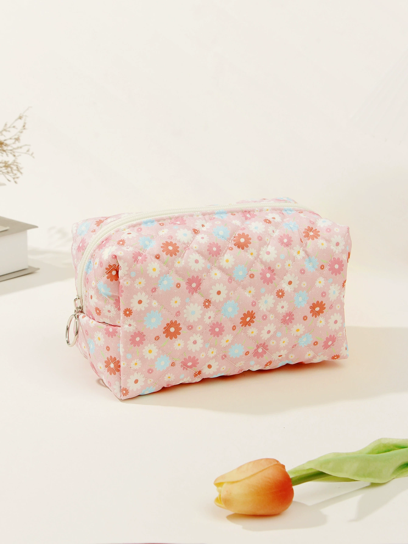 Система хранения, косметичка, милая стеганая organizer bag, (таможенная торговля), цветы