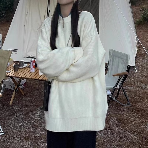 Lazy trend cool women's autumn winter loose turtleneck long sleeve knit top base chic college style Korean style