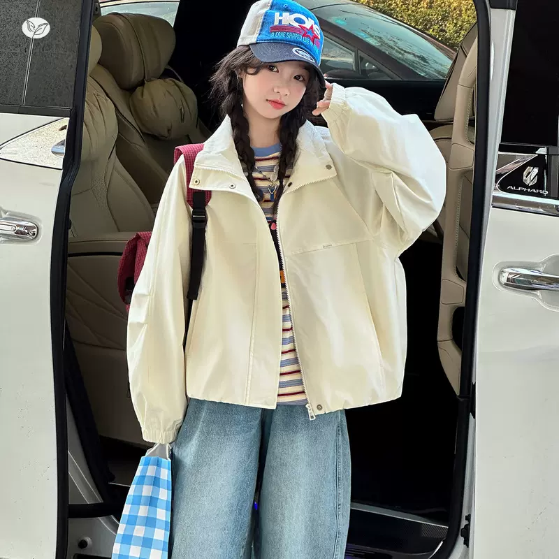 女童春秋外套2026年新款中大童立领短款夹克衫学生外出上衣春装潮