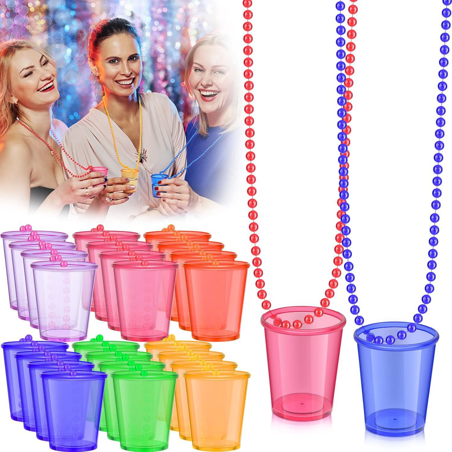 Tazas de fiesta de cumpleaños, tazas de cuentas de plástico transparente, tazas de cuentas de novia para ser novio y novia