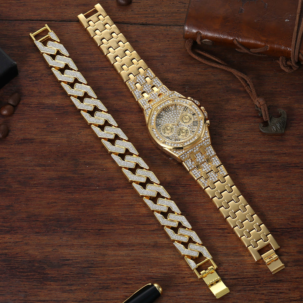 Herr quartzklocka och armband set minimalistisk business design_voghion.com