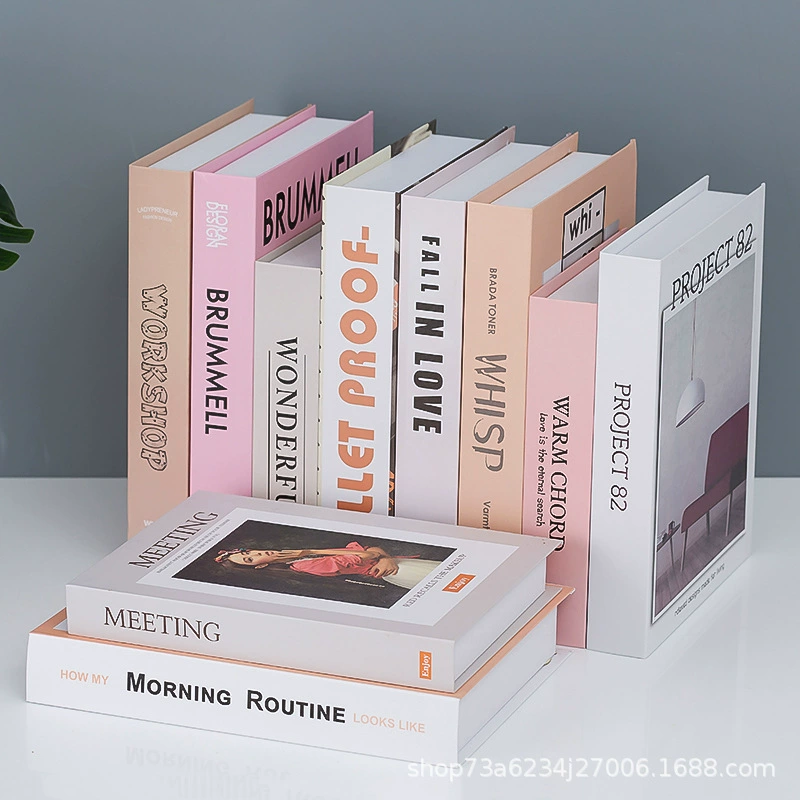 Розовая простая фальшивая книга девочка комната декоративная книга модель комната гостиная телевизор шкаф настольное украшение реквизит книга
