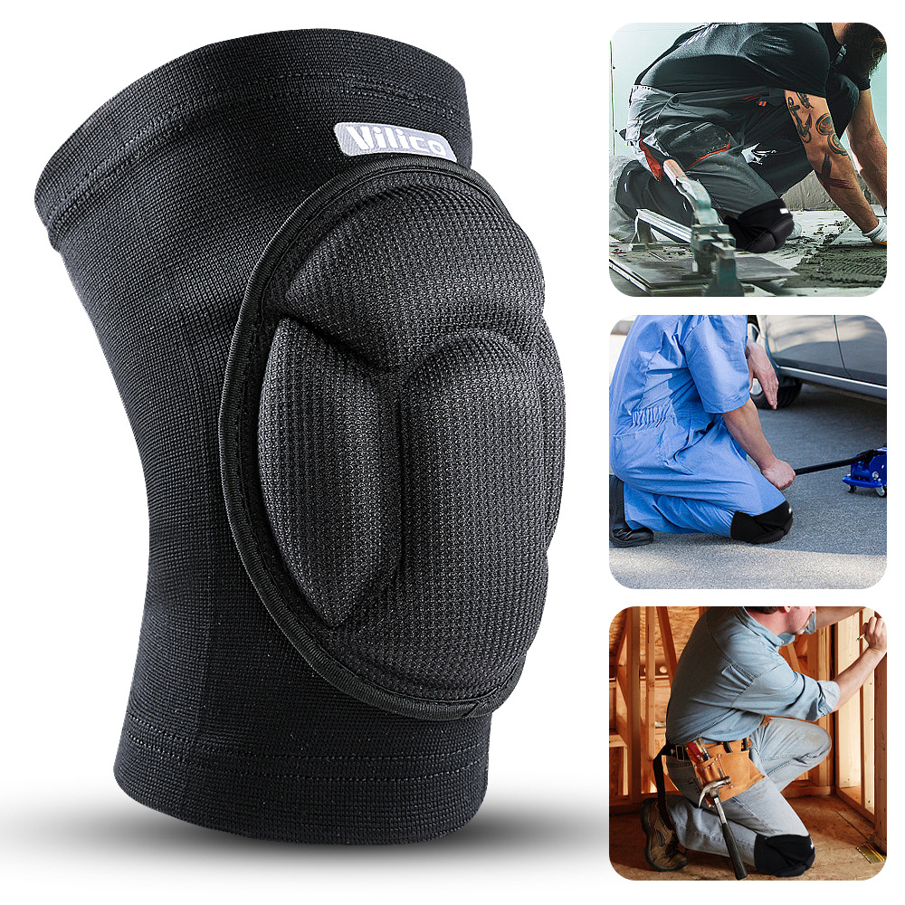 Vilico verano de los hombres y las mujeres al aire libre de los deportes profesionales de baloncesto rodillera EVA almohadilla de amortiguación transpirable equipo de protección no apretado