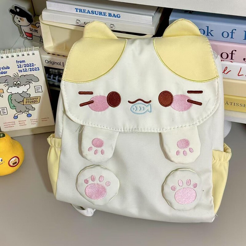 日系ソフト萌え甜妹ins風かわいい綿の子猫のランドセル大容量|undefined
