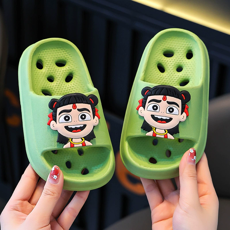 Детские тапочки EVA Nezha, летние тапочки для мальчиков и девочек, домашние нескользящие тапочки для купания с мягкой подошвой для мальчиков