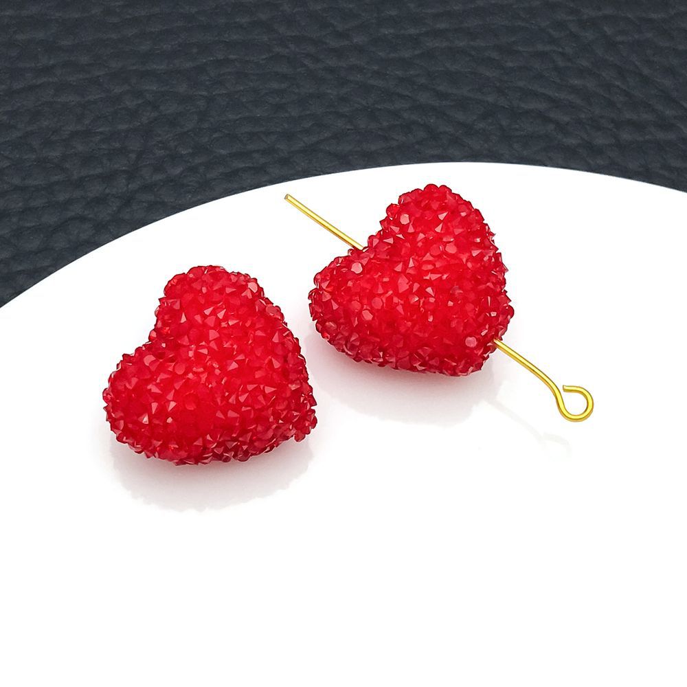 1 red transparent acrylic heart 17*19mm-2.8g-23729