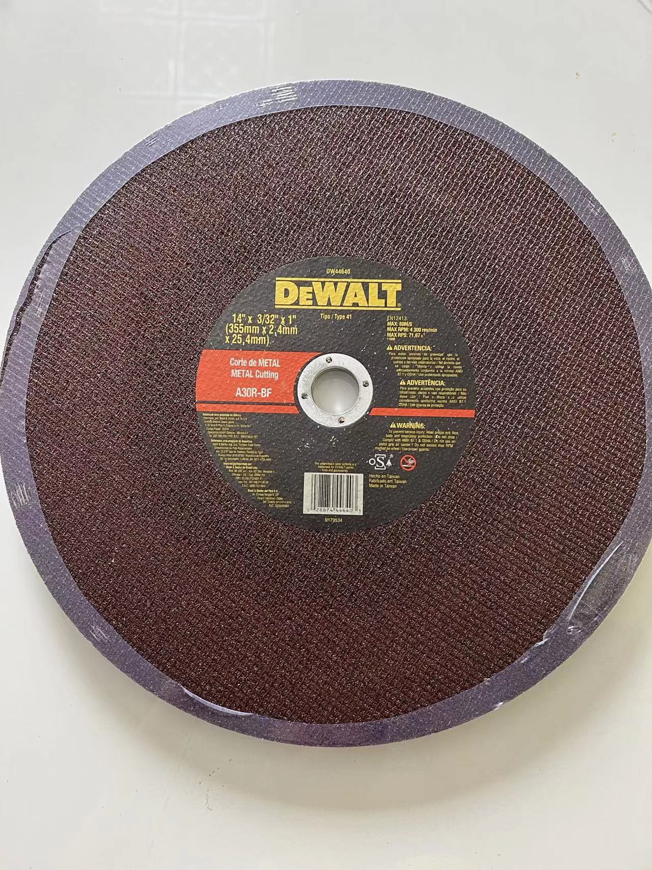 Fabricante Dewei rueda de molienda de metal acero inoxidable disco de corte disco de molienda 115-350 pieza de rueda de molienda al por mayor