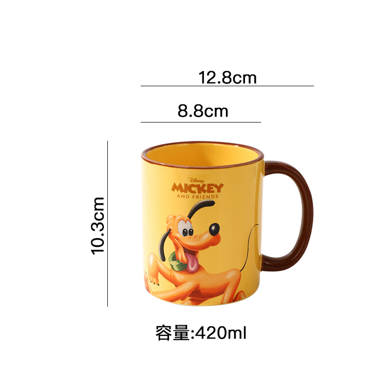 Disney caricatura Mickey de cerámica de gran capacidad recta taza de regalo taza de niños taza de leche de alto valor
