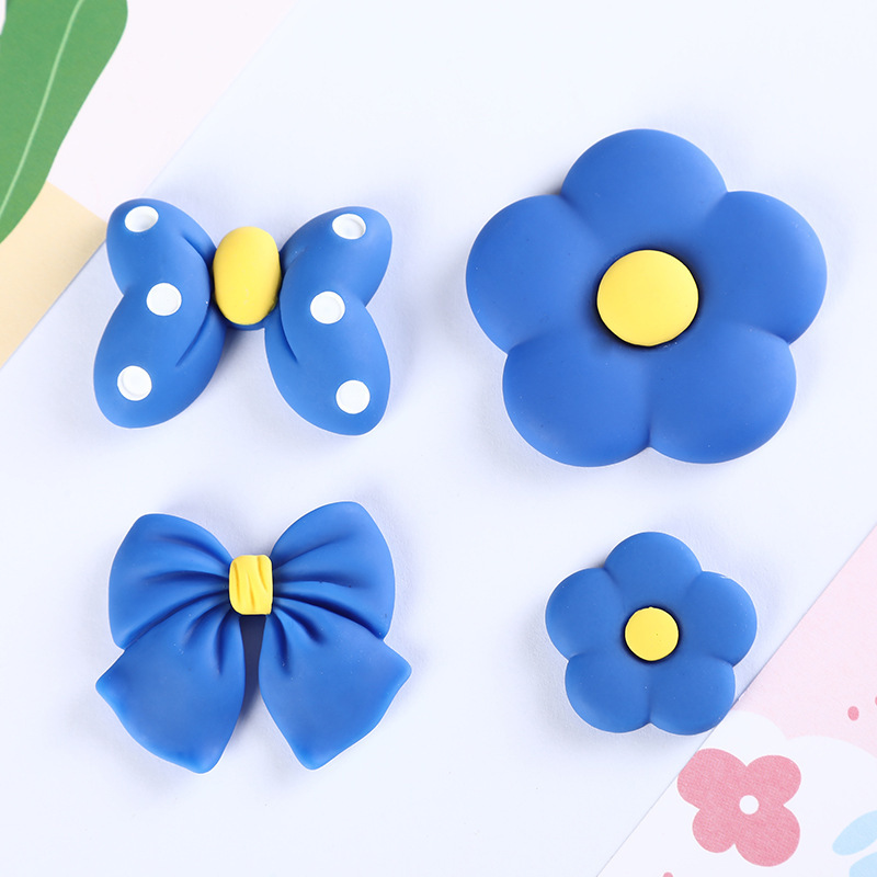 10pcs DIY handmade Resin accessories blue bowknot mobile phone case coffee cup patch car storage box shoes clothing hairpink DIY jewelry accessories