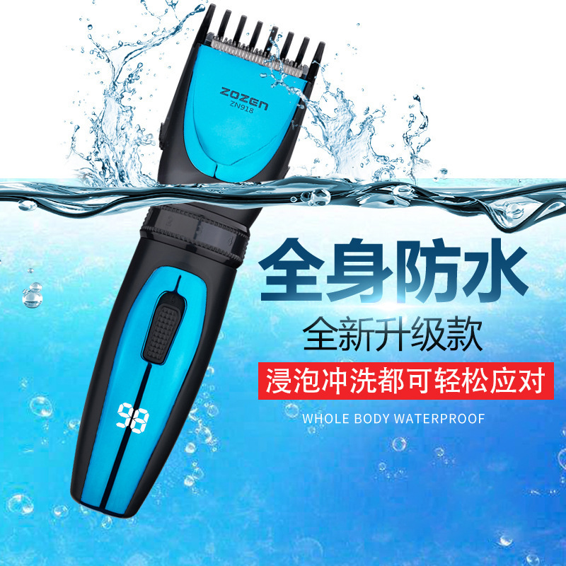 New Model Zn918 Digital Display Electric Hair Clipper with Adjustable Positioning Comb, Fully Washable Professional Hair Trimmer
