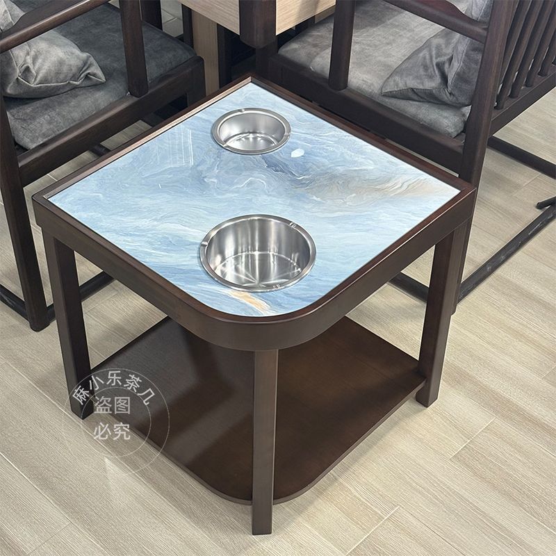 岩板麻将机茶几茶水架麻将桌小边几置物架棋牌室可移动专用茶水桌|undefined