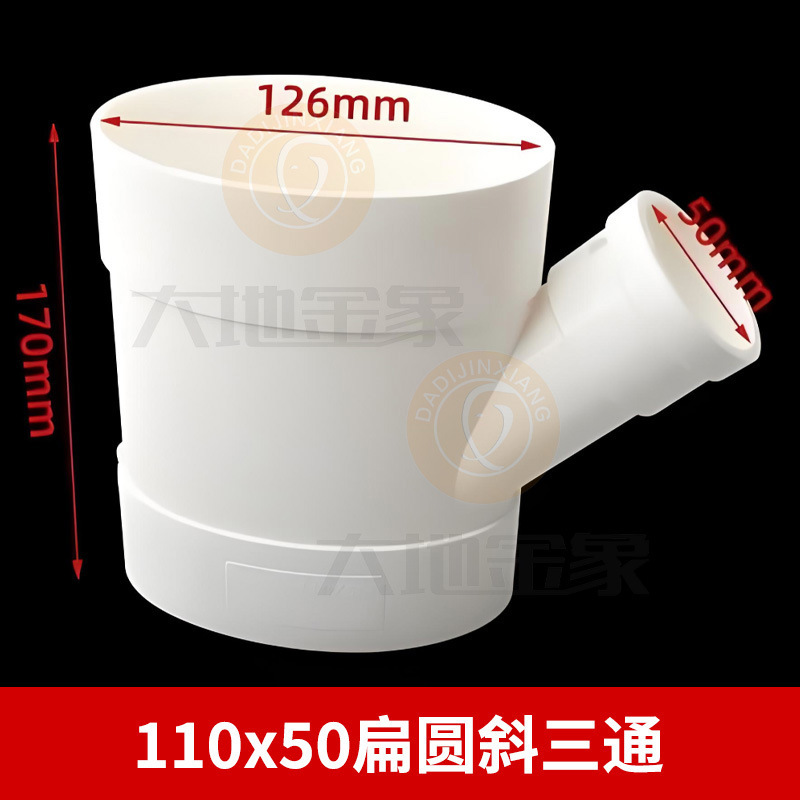 110扁管配件卫生间排水管件PVC马桶移位阳台厨房厕所加厚扁管配件|undefined