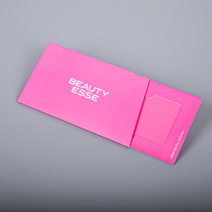 Pink Pull-Out Card Holder Customized Copper Paper Color Printed Membership Card Envelope Fitness Beauty Vip Card Packaging Envelope