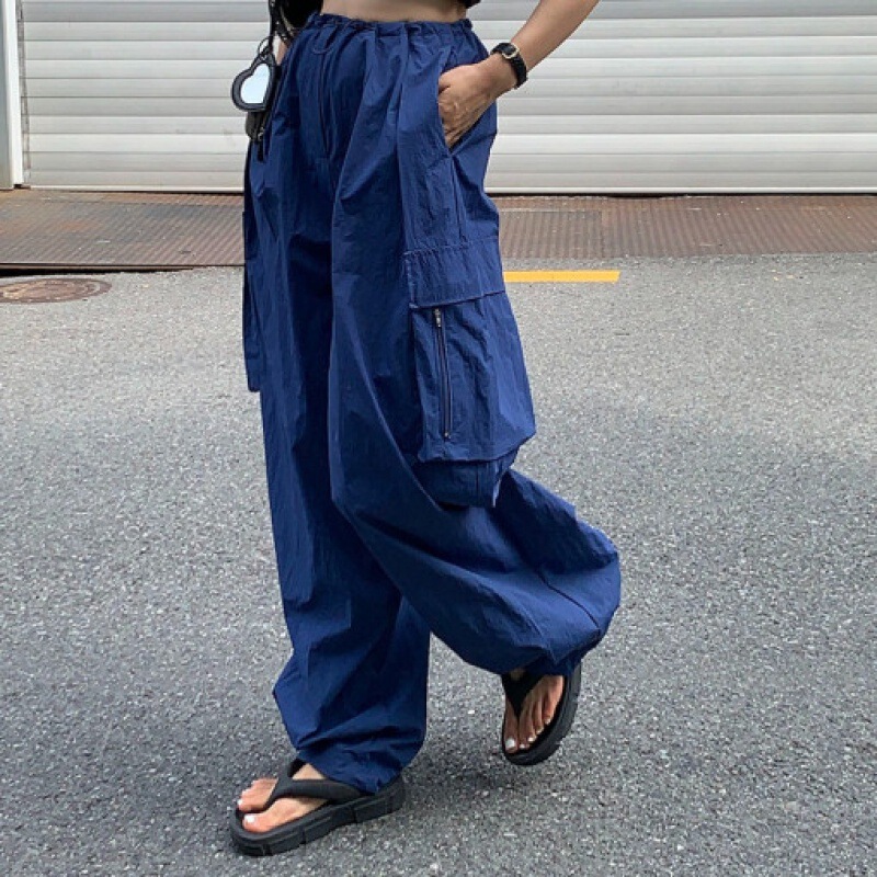 Korean Dongdaemun Women's High-End New Nylon Workwear Jogging Pants Casual Pants Slimming