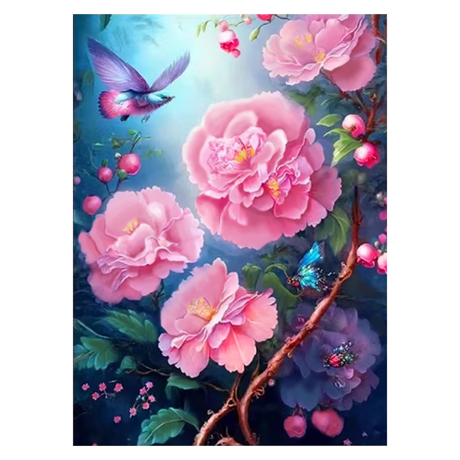 Mona Lisa Real Camellia de bordado cruzado moderno minimalista pinturas decorativas de mariposa estética bordado de hilo a mano