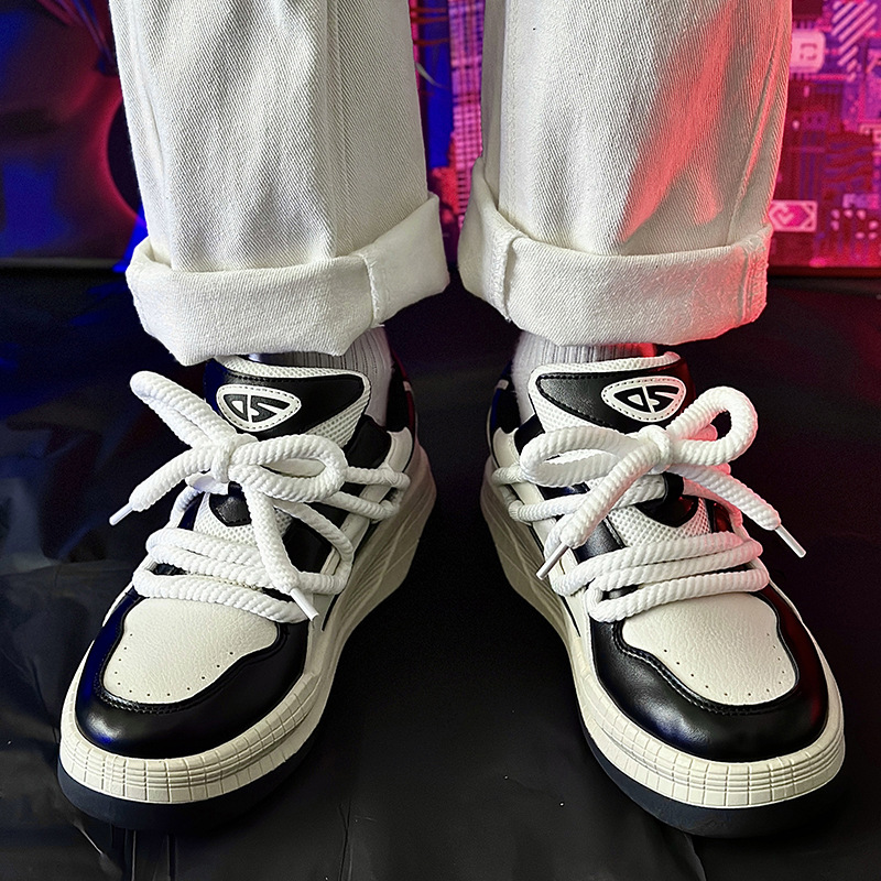 Herrenschuhe Nischendesign schwarze Kriegerbrotschuhe Herren lässig neue nationale Trendmarke Papaschuhe Skateboardschuhe_voghion.com