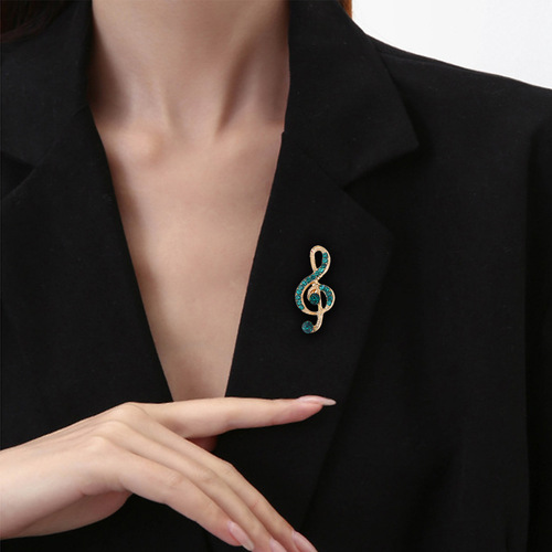 Note Brooch High-end Female Delicate Niche Design Sense Chest Flower Simple Multi-functional Suit Collar Pin Accessory 