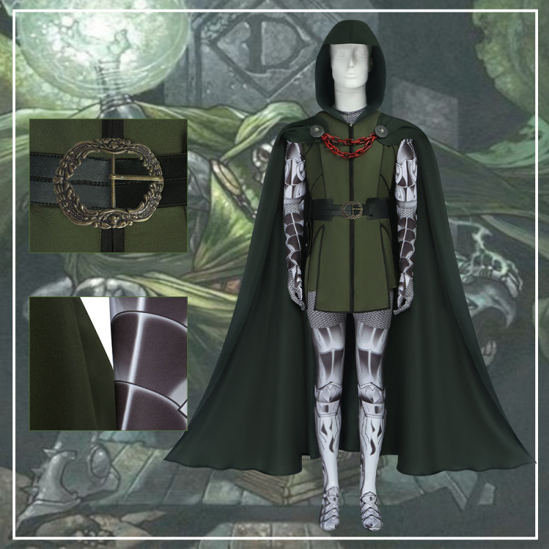 ドクターデストロイヤー cos 服ハロウィンジャンプスーツマントスーツコスプレスーツファンタスティックフォー衣装|undefined