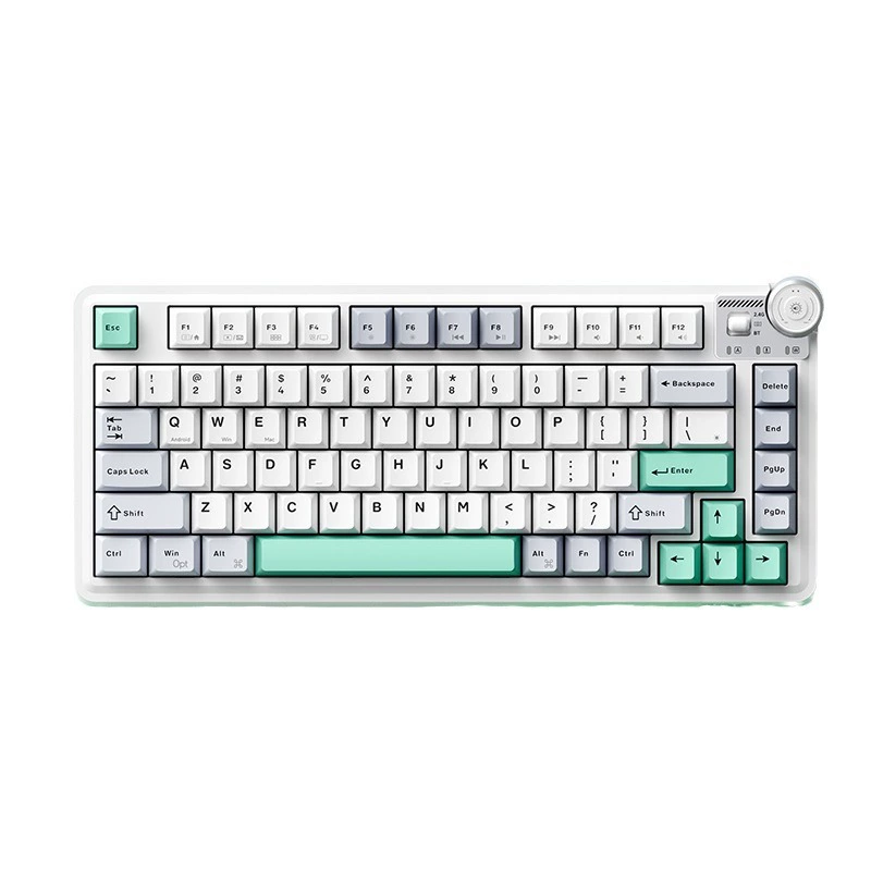 Гуанцзе AOC GK655 трехрежимная цветовая блокировка проводная механическая клавиатура V4 серый деревянный стержень структура прокладки горячая замена RGB