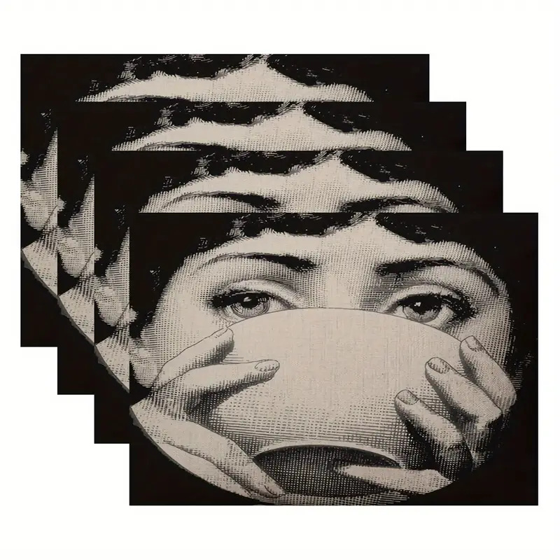 Transfronterizos lino almohadilla de mesa Aliexpress TEMU Amazon almohadilla de mesa cuadrada búfalo rojo almohadilla de Navidad Día de la Independencia