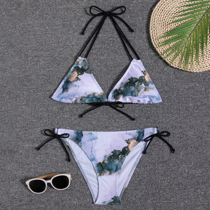 84g Weight Comfort Feel Of Sensation Low Waist Panties Waist Briefs Panties Style Bralette Bra Category Polyester Fabric Type 2 Pieces Set Quantity Swimming Pool, Beach Occasion Comfort Function Ditsy Floral Pattern Triangle Cup Bra Cup Women's Gender Women's Ditsy Floral 2 Pieces Set Bikinis Swimwear 17