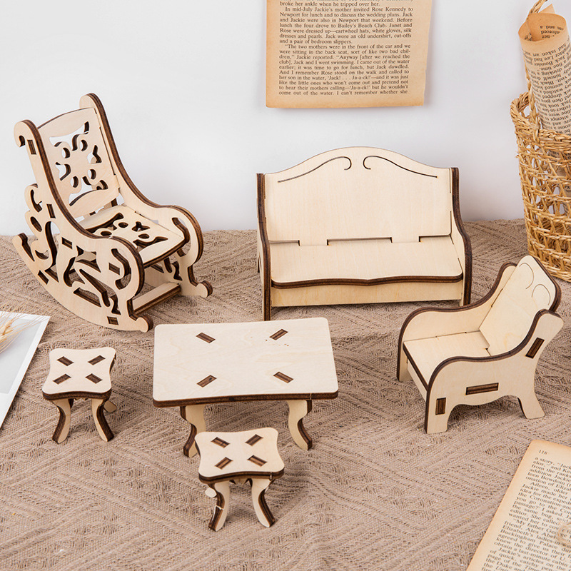 Puzzle tridimensional de madera 3D para niños Juguetes inteligentes Juguetes de ensamblaje Modelo de construcción Cottage Regalos hechos a mano del día de los niños