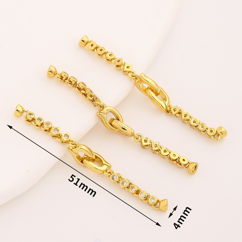 銅メッキ 14 K リアルゴールド双頭バックル延長チェーン豚鼻チェーン仕上げチェーン diy パールブレスレットネックレス延長チェーン|undefined