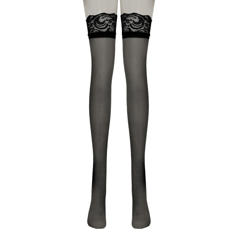 European and American Foreign Trade Ladies Sexy Sexy Temptation Long Legs Transparent Lace Lace Large Size 200 Jin Wearable Women's Silk Stockings