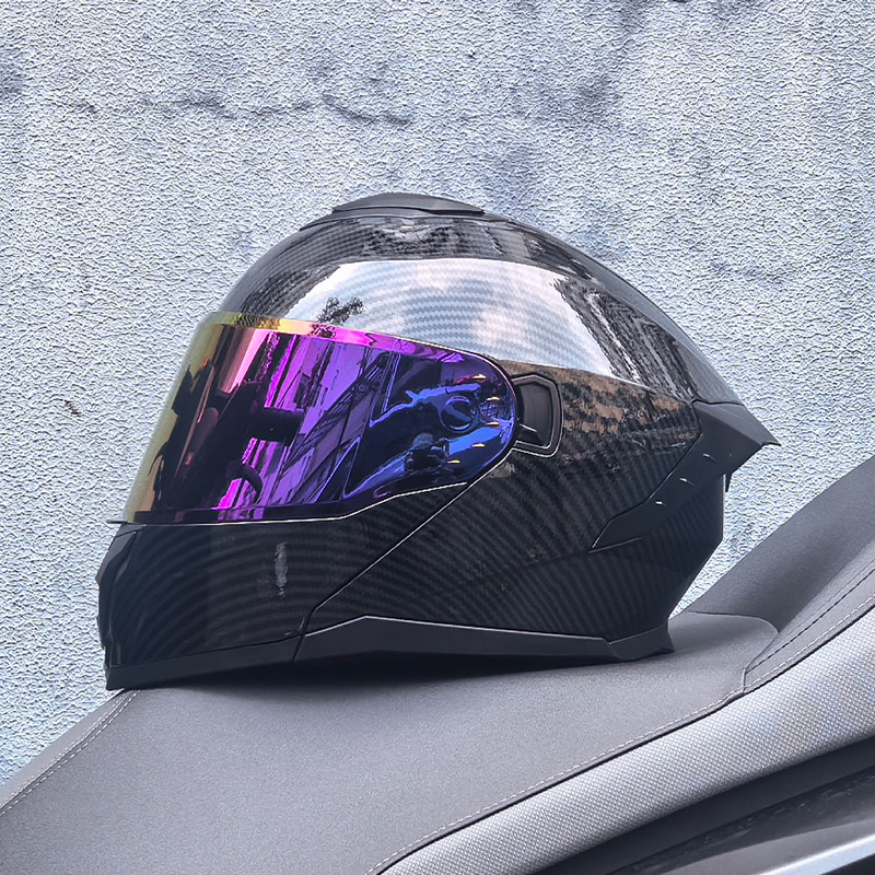 LVS3C certificado casco de motocicleta estándar nacional para hombres y mujeres casco de cara a cara casco de locomotora de verano seguridad general de cuatro estaciones