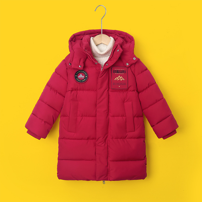 869 Chaqueta acolchada de algodón para niños y niñas, de comercio exterior transfronterizo, abrigo de algodón grueso de longitud media y larga, ropa infantil, uniforme escolar, abrigo cálido de algodón.