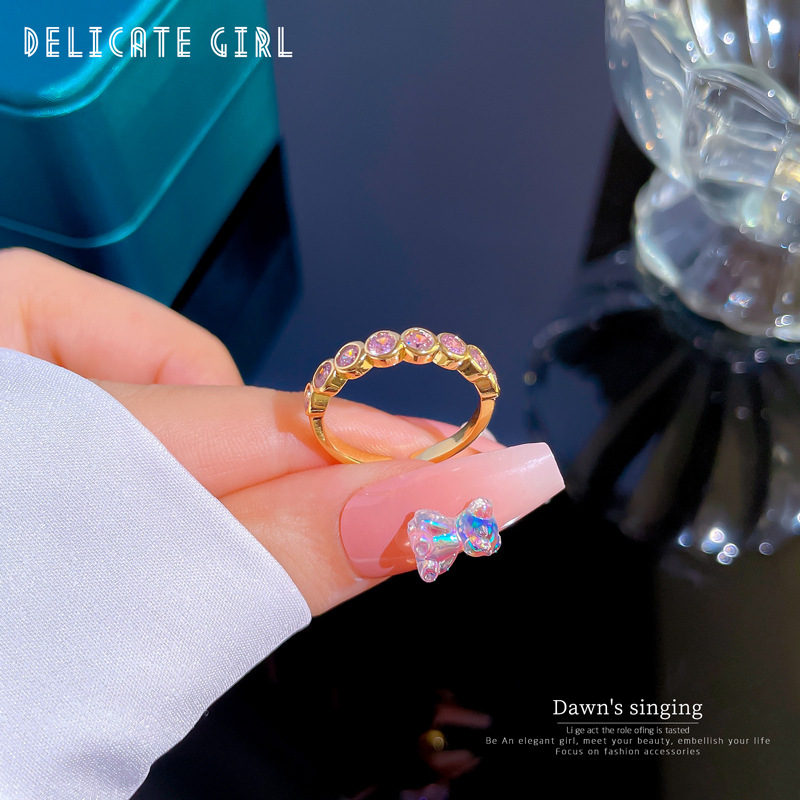 【 Real Gold Plating 】 Open Ring Simple Circle Personalized Ring Index Finger Ring Ring Ring Red Same Style Simple and_ipsvogv.com