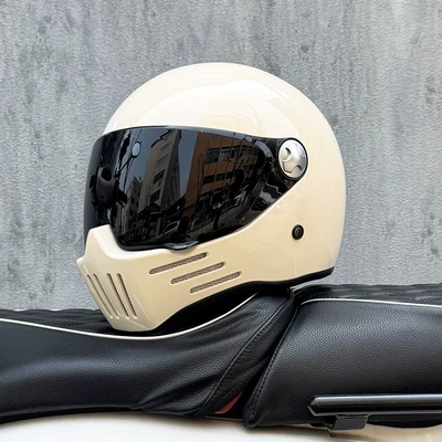 Heavy Motorcycles, Ghost Skull Rider, with | Motosiklet kaskı (dəbilqə) - milky-white-tea-mirror-transparent-mirror-delivered-m