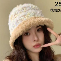 韩版女加厚保暖护耳毛线帽新款高品质毛绒拼色水桶帽时尚出游潮|undefined