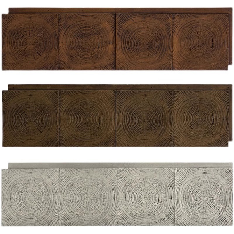 PU ligero anillo anual piedra cultural de madera componente de cemento ladrillo simulación ladrillo de grano de madera decoración retro pared de fondo nuevo material