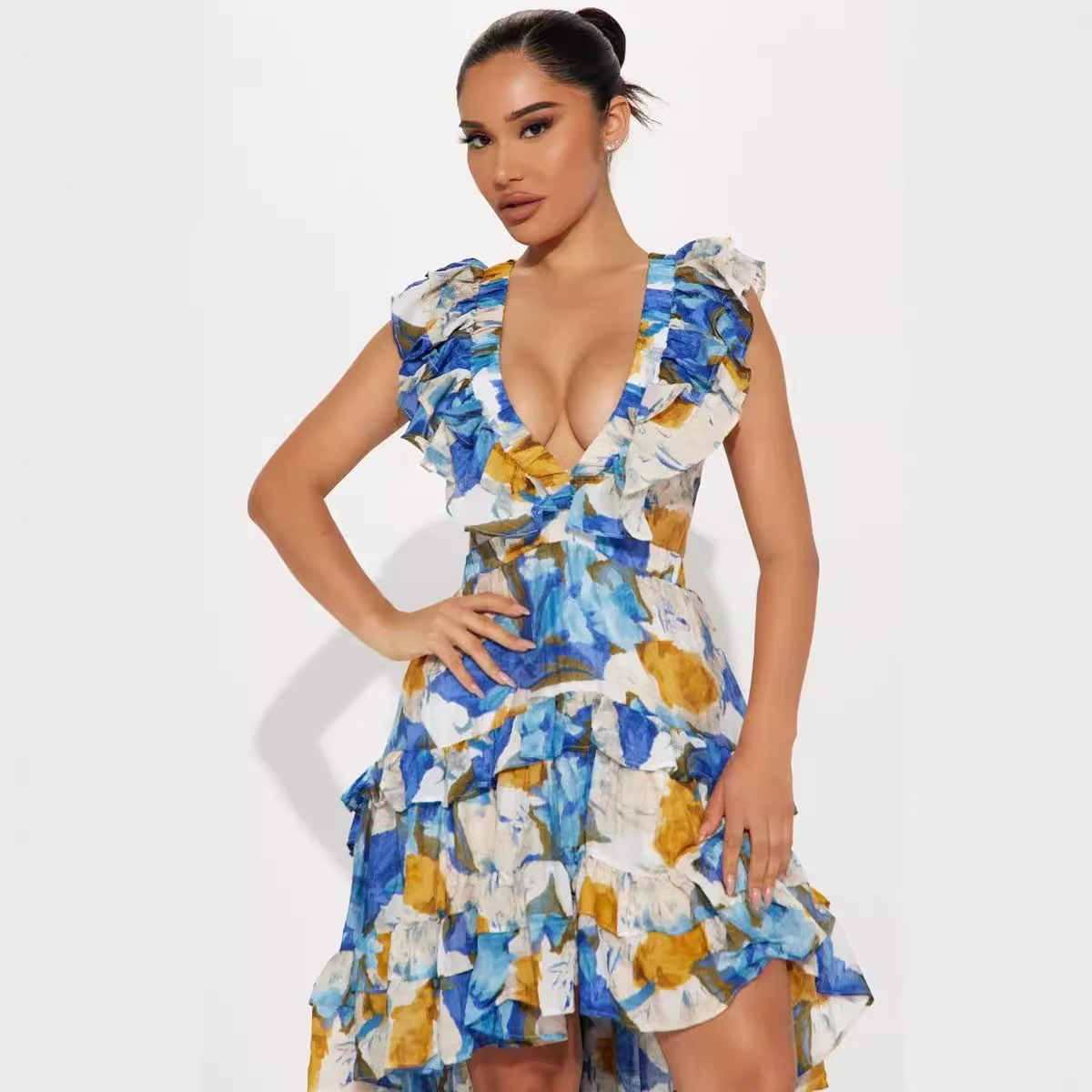2024 Summer New European And American Cross-Border Women's Bohemian Casual Style Fashion Printed Vacation Long_ecoleips.com