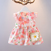 Summer children's dress with sleeves sleevless, skirt, summer clothing, western style, flowered, Korean style