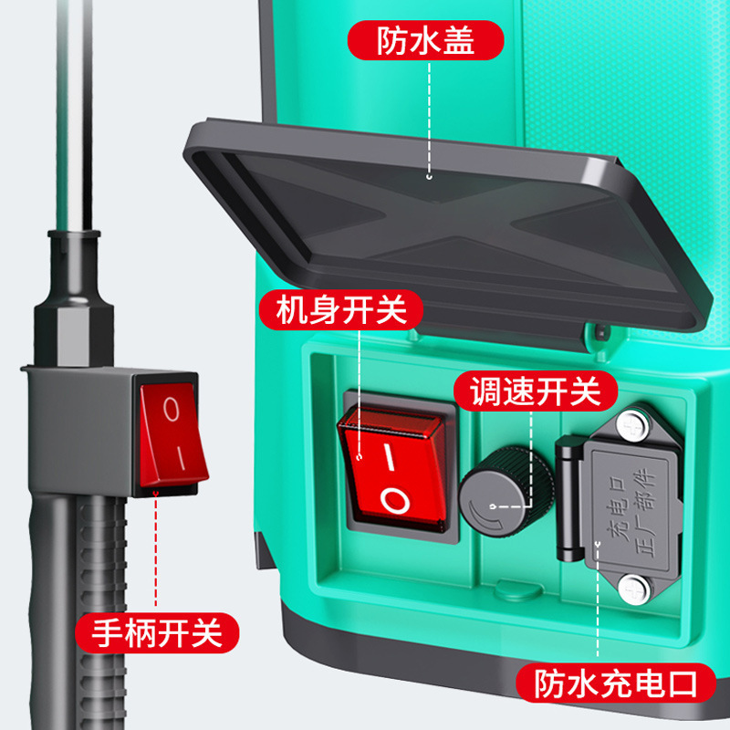 包邮蓝艺电动喷雾器新型双泵高压锂电池农用消毒打药机大功率农药|undefined