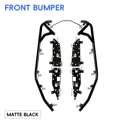 Suitable for Shengshi 150X crash bars, front and rear exhaust pipe bumpers, rear rack anti-collision tail rack protection modification parts (Motorcycle bumper) - matte-blackenhanced-front-bumper-with-free-footrest