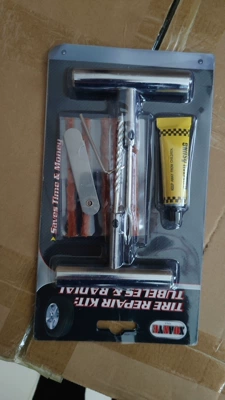 Car tire repair tool suit metal tire repair tool motorcycle vacuum tire quick repair kit (Other Automotive Safety Supplies) - solid-stainless-steel-6-piece-set