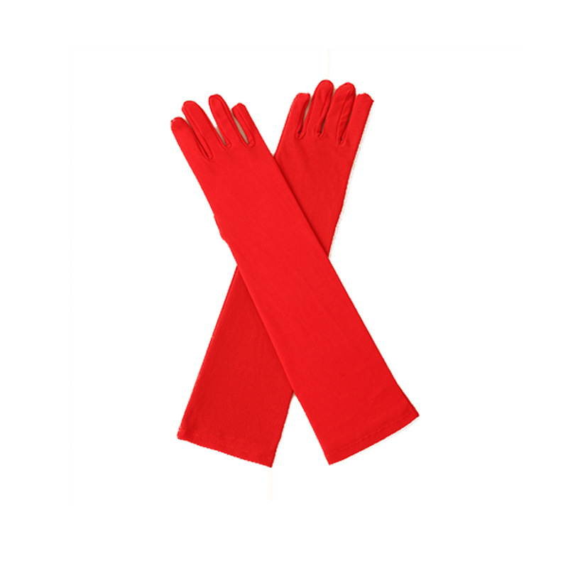 Guantes largos negros de seda de leche elásticos de 53 cm para fiestas, festivales, Halloween, accesorios para disfraces y espectáculos.