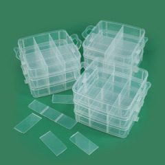 小さいサイズの3層のアクセサリーの収納箱は透明なプラスチックの箱の金属の工具の箱のおもちゃを分解することができます。