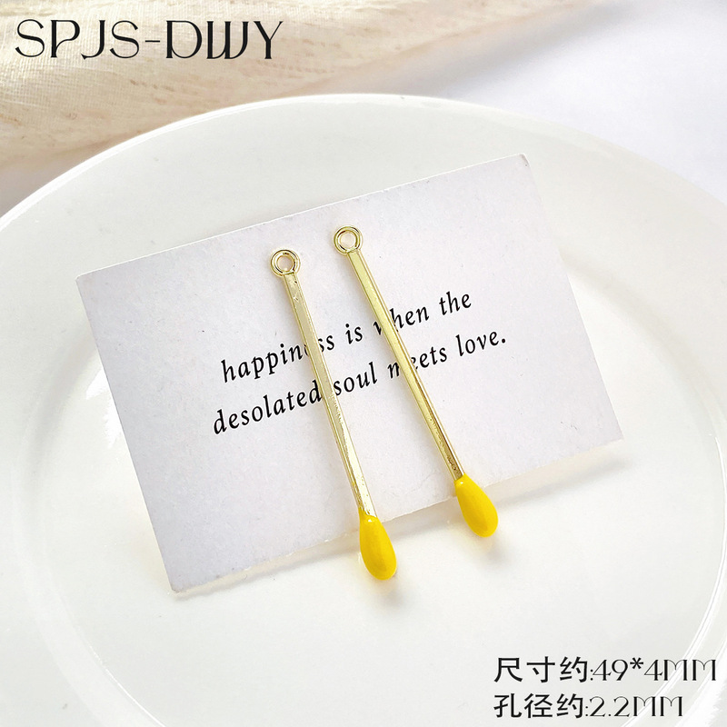ins小众设计简约火柴吊坠彩色滴油手工diy手链项链耳饰挂件小配饰|undefined