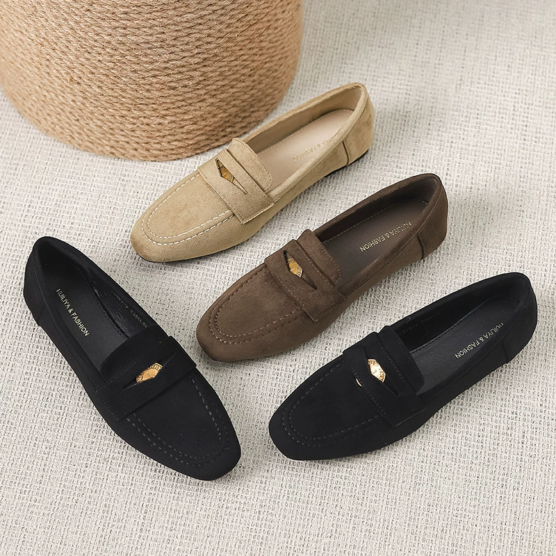 Су Иньинь Миу маленькие золотые монеты без шнуровки черные туфли Мэри Джейн на толстой подошве Лоферы британский стиль кожаные туфли однослойные туфли