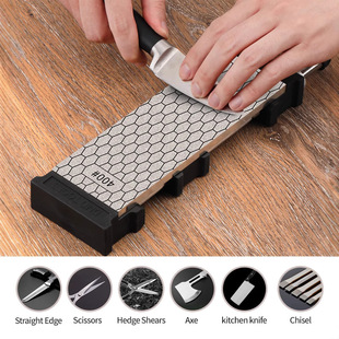 DMD Emery grindstone double-sided diamond grindstone kitchen knife sharpener household set sharpener Holder