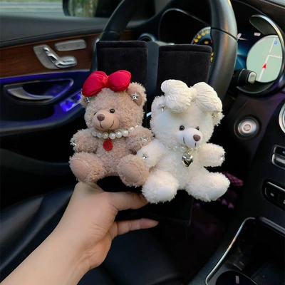 Cover Car Safety Belt Protective, Seat belt shoulder pad - a-pair-of-cute-bear-safety-belt-shoulder-pads-7